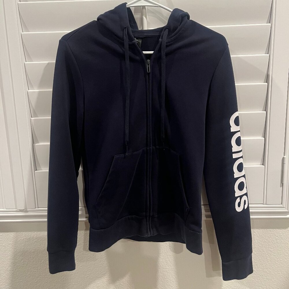 Adidas Navy Blue Hoodie Jacket